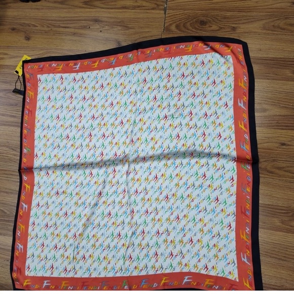 Fendi Colorful Logo Silk Print Scarf - Picture 1 of 1